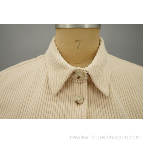 Elegant 6w corduroy single-breasted shirt